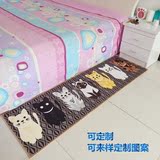 卡通地毯可爱猫珊瑚绒面地垫床前飘窗脚踏垫卧室地毯可定制图案