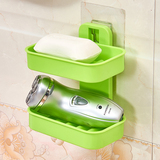 粘胶吸盘双层肥皂架肥皂盒置物架沥水皂盒皂托壁挂香皂架香皂盒