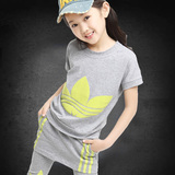 童装2016新款夏装女童套装中大童韩版儿童T恤纯棉运动女孩两件套