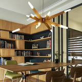 北欧客厅个性原木吊灯 木质创意艺术餐厅简约美式乡村实木咖啡厅