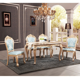 欧式实木象牙白多彩色香槟金色餐桌餐椅酒店长条桌椅描金桌椅组合
