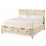 美式乡村双人床 带抽屉床 实木双人床储物床2米白色儿童床  L1043