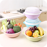 双层塑料洗菜盆创意水果篮果盘 厨房洗菜篮子沥水篮洗菜篮滴水盆
