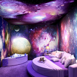 3D星空星云大型壁画 酒店KTV主题包间卧房天花板吊顶壁纸个性墙纸