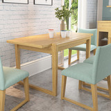 北欧餐桌椅组合 宜家简约可折叠长方形吃饭桌子 实木餐桌小户型