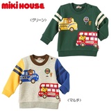 日本mikihouse 2015新款原单小熊巴士司机男童儿童抓绒卫衣绒衫