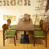 美式咖啡厅桌椅西餐厅桌椅组合甜品店桌椅北欧奶茶店宜家实木餐椅