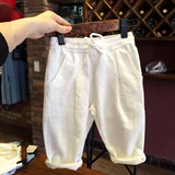 韩国代购儿童夏款短裤 时尚新款韩版男女童纯色五分短裤