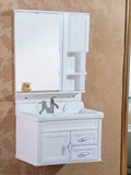 简约pvc浴室柜落地组合洗脸池洗手盆台盆卫生间吊柜镜柜
