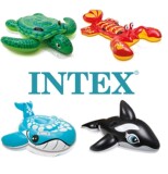 正品INTEX水上动物游泳圈坐骑大海龟蓝鲸鱼座圈玩具儿童成人充气