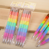 积木铅笔 可拆装创意彩虹铅笔 免削多功能子弹头铅笔 【4支入】