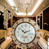 欧式豪华时尚双面挂钟客厅大号金属静音钟表现代简约个性大气时钟