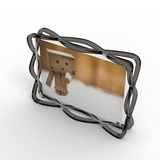 创意花边亚克力相架画框茶黑色长方形有机玻璃塑料磁铁相框包邮
