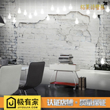 3D立体复古个性白砖壁纸客厅卧室砖纹墙纸餐厅咖啡厅砖墙大型壁画