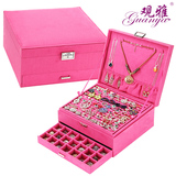 首饰盒包邮 欧式韩国大容量收纳首饰盒 可爱公主礼物珠宝盒 创意