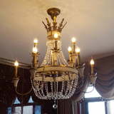 美式乡村水晶吊灯欧式铁艺复古客厅餐厅创意个性田园北欧蜡烛灯具