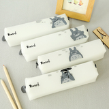 韩国创意简约透明大容量硅胶笔袋初中高中学生男女孩文具盒铅笔袋
