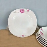 6只装8寸陶瓷盘子创意家用菜盘餐具套装中式方形深盘骨瓷饭盘汤盘
