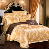 欧式贡缎提花全棉床上四件套婚庆床单被套1.8米2.0m双人纯棉床品