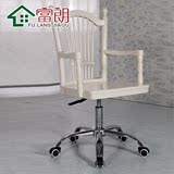 韩式田园实木白色特价办公椅韩式座椅家用书台椅书桌套椅富朗家具