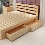 新款特价全实木双人床1.5 1.8松木家具带储存抽屉和柜子支持定做