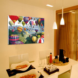 包邮正品 diy数字油画风景欧式客厅卧室手绘大幅装饰画  热气球