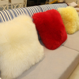 欧式羊毛抱枕靠垫白羊皮腰垫沙发办公室座椅靠枕长毛抱枕床头含芯