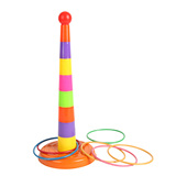 亲子运动游戏投掷套圈圈叠叠杯 七彩虹塔套圈益智地摊玩具AF00203