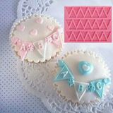 三角彩旗字母硅胶巧克力/翻糖/硅胶模具/烘焙模具用于蛋糕装饰