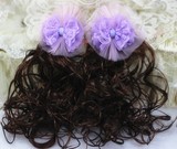 厂家直销韩版女宝宝可爱蕾丝蝴蝶节日儿童假发对夹发夹发饰品