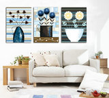 欧式抽象花瓶壁画/现代客厅无框画三联画/时尚沙发背景墙装饰画
