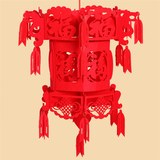 定制春节过新年喜庆工艺创意可爱大红灯笼挂件无纺植绒布礼物宫灯