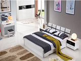 双人床 主次卧室家具套装组合六件套板式烤漆高箱储物床排骨架床