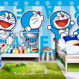 哆啦A梦大型壁纸3D卡通机器猫主题壁画儿童房卧室床头背景墙墙纸