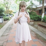 韩国ulzzang裙子夏季新款日系软妹可爱少女小清新娃娃裙连衣裙女