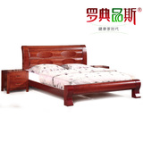 全友实木储物床中式实木床实木高箱床实木双人床