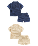 夏季中国风1-2-3岁儿童短袖民族棉衣服唐装宝宝汉服两件运动套装