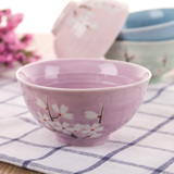 陶瓷碗家用米饭碗 汤碗创意手绘樱花碗餐具和风日式碗套装釉下彩