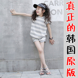 韩国童装女童夏装2016新款套装韩版夏季衣服儿童短袖短裤两件套潮