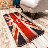 卡乐美英伦风米字旗英国旗长条卧室床边地毯厨房地垫复古做旧个性
