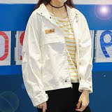 2016秋季新款 韩国Ulzzang甜美插肩袖宽松学生短款夹克工装外套女