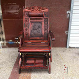 红木家具 老挝大红酸枝摇椅实木 交趾黄檀中式躺椅调角度老人椅