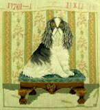 出口欧美纯羊毛手工绒绣DIY绣片挂画——坐在凳子上的狗狗