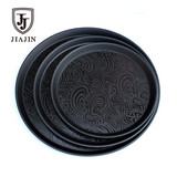 托盘茶盘黑色欧式塑料长方形圆形防滑托盘快餐盘客房盘咖啡果盘