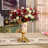 高档欧式复古树脂餐桌小花瓶创意客厅家居装饰品田园花器插花摆件
