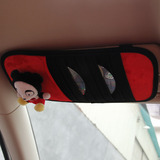 酷拉蒂菲红黑女性汽车内饰品可爱汽车CD夹遮阳板套卡通CD包碟片夹