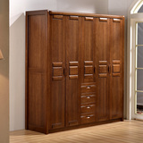 全实木胡桃木衣柜四五门组合整体中式简约现代衣橱卧室家具储物柜