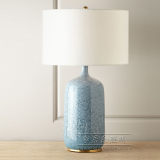 美式乡村蓝色陶瓷台灯 中式复古创意样板房客厅卧室床头装饰台灯