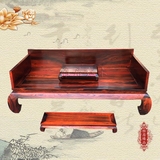 老挝大红酸枝素面独板实木罗汉床三件套 交趾黄檀中式仿古实木床