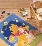 艾维 可爱卡通动漫小熊维尼儿童房卧室床前地垫地毯 定做包邮